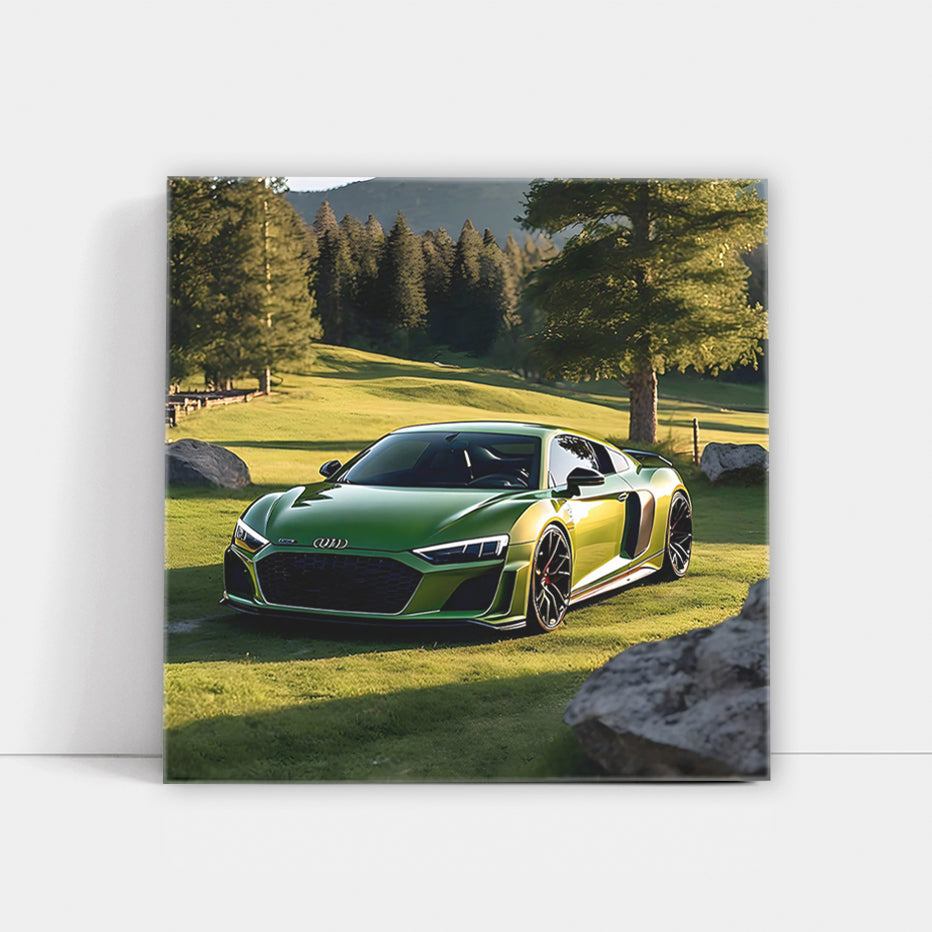 Audi R8 in Green at National Park - Sleek and Powerful