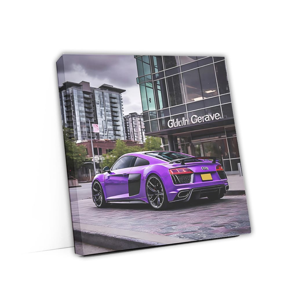 Audi R8 Purple In Seattle W Wall Art