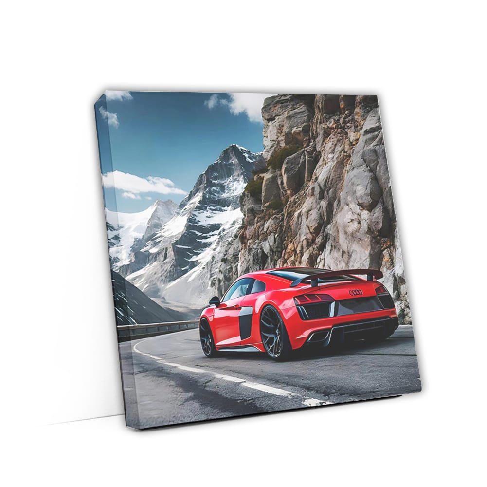 Audi R8 Red In Mountai Wall Art