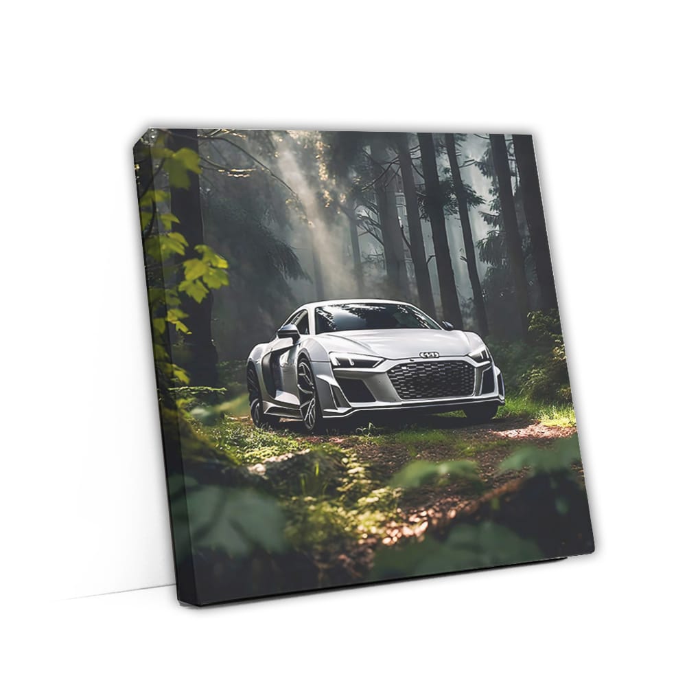 Audi R8 Silver In Fores Wall Art