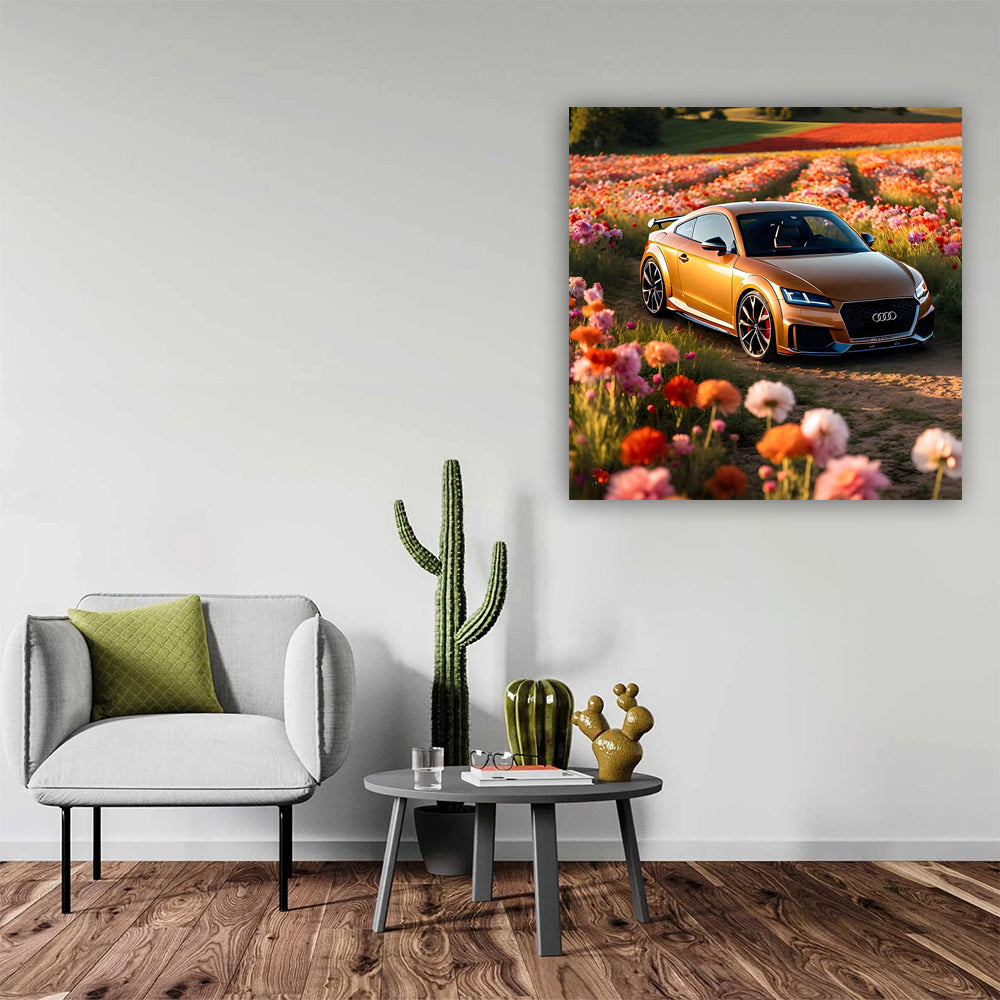 Audi TT RS - Brown Beauty Amidst Blossoms, Power Unleashed