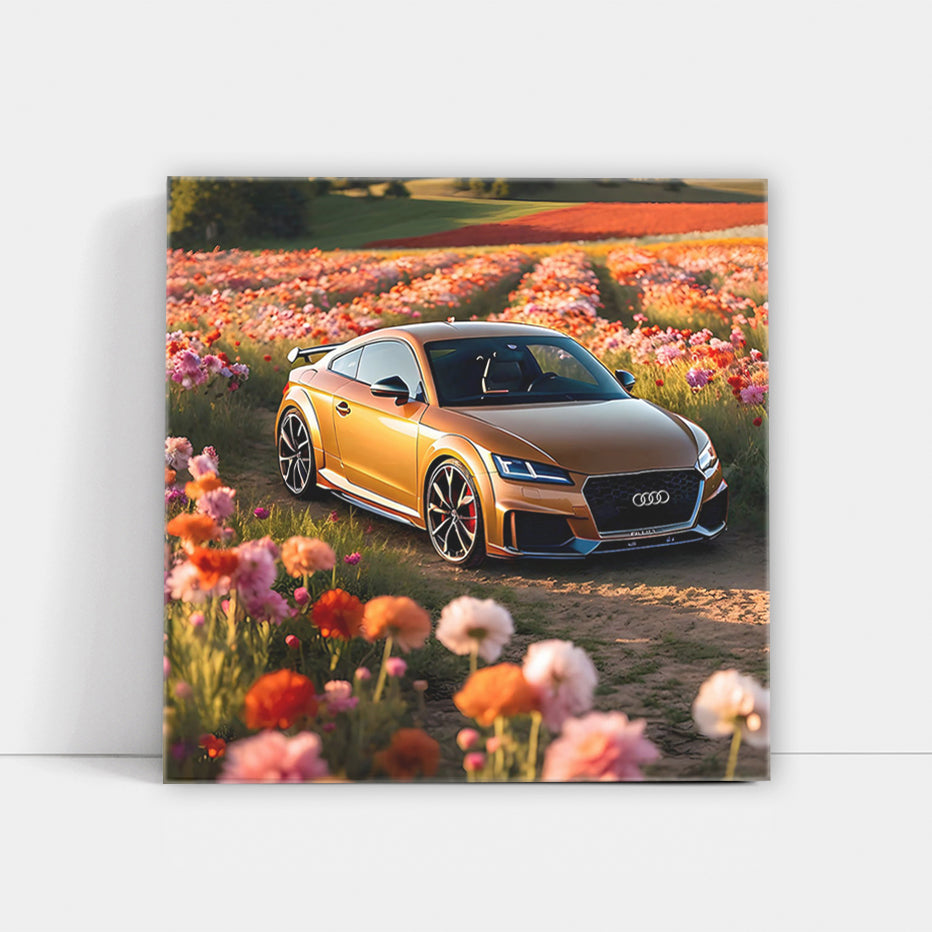 Audi TT RS - Brown Beauty Amidst Blossoms, Power Unleashed