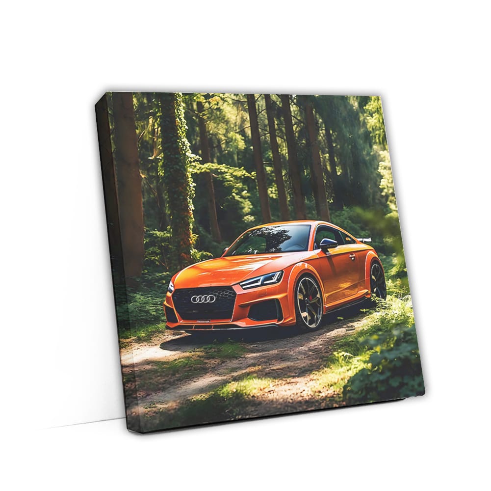 Orange Audi TT RS in Forest - Bold and Dynamic Ride