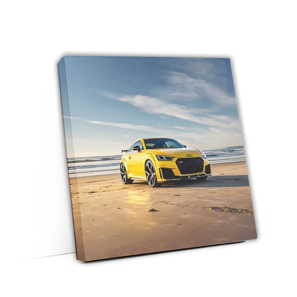 Audi Tt Rs Yellow On Beac Wall Art