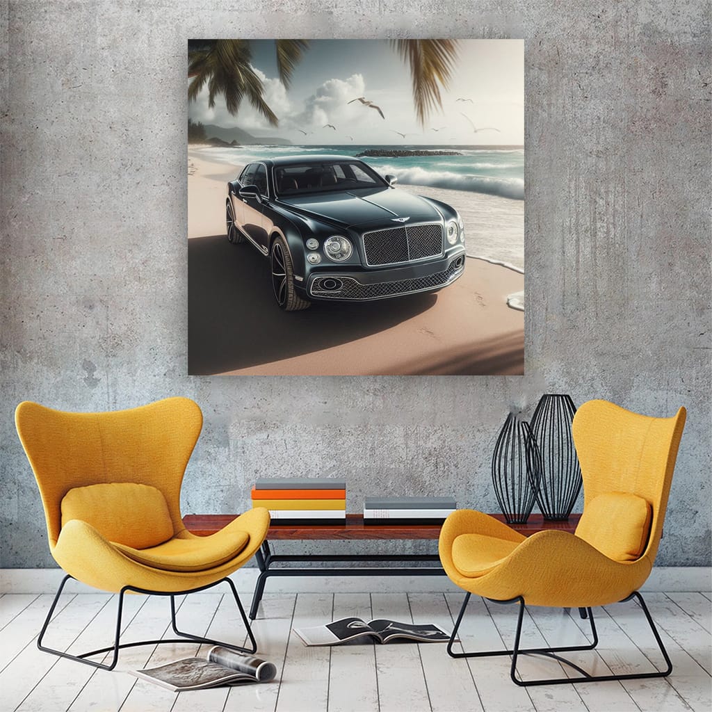 Bentley Mulsanne On Beach Wall Art