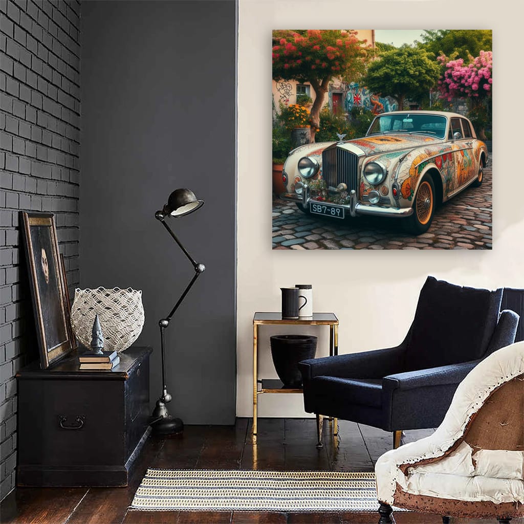 Bentley Old Retro Absctra Wall Art