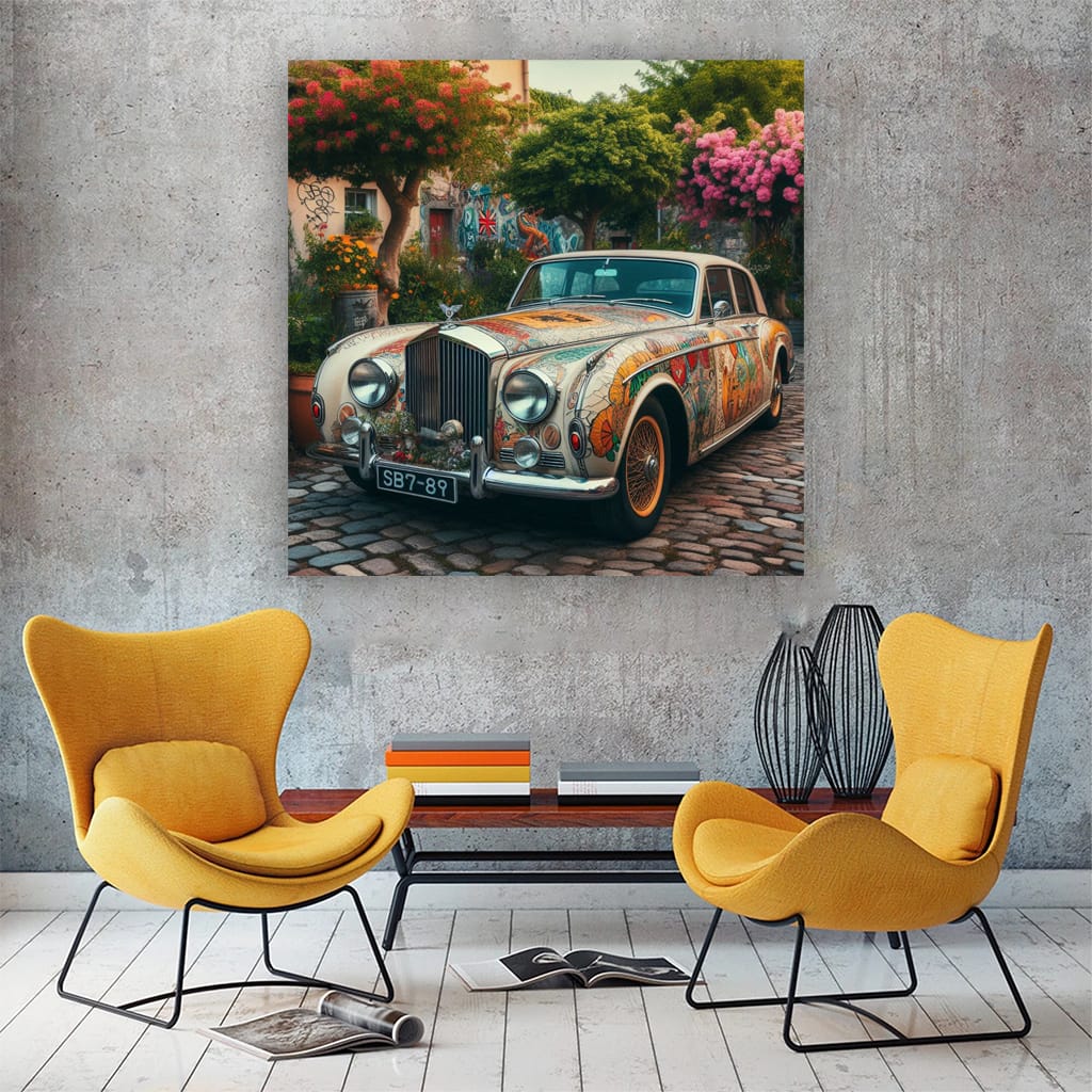 Bentley Old Retro Absctra Wall Art