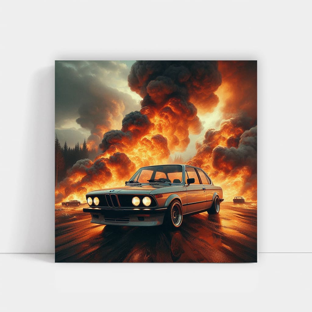 Classic BMW E21 3 Series in Flames - Timeless Icon