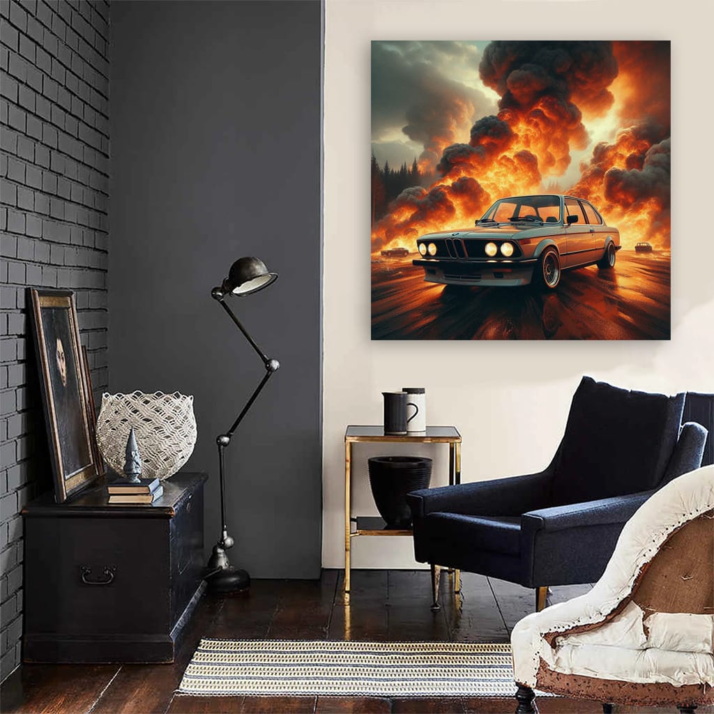 Classic BMW E21 3 Series in Flames - Timeless Icon