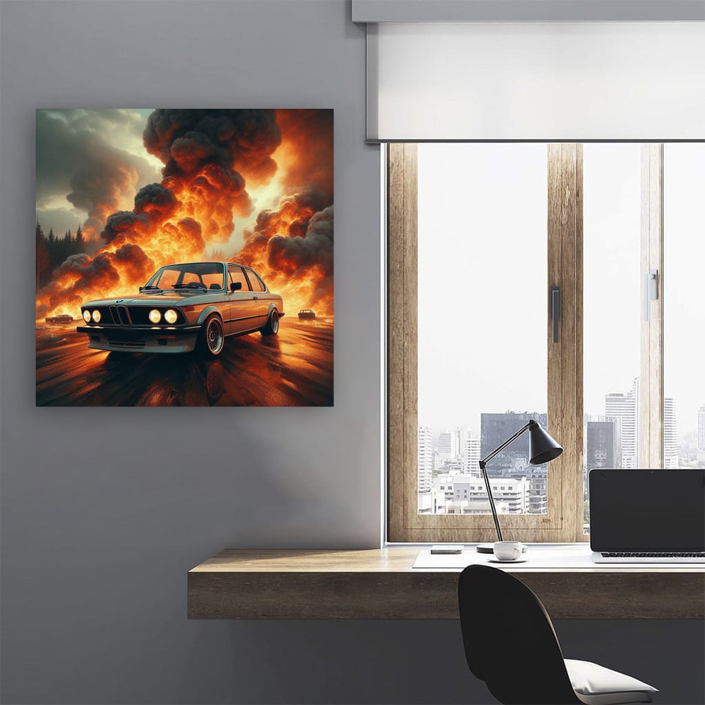 Classic BMW E21 3 Series in Flames - Timeless Icon