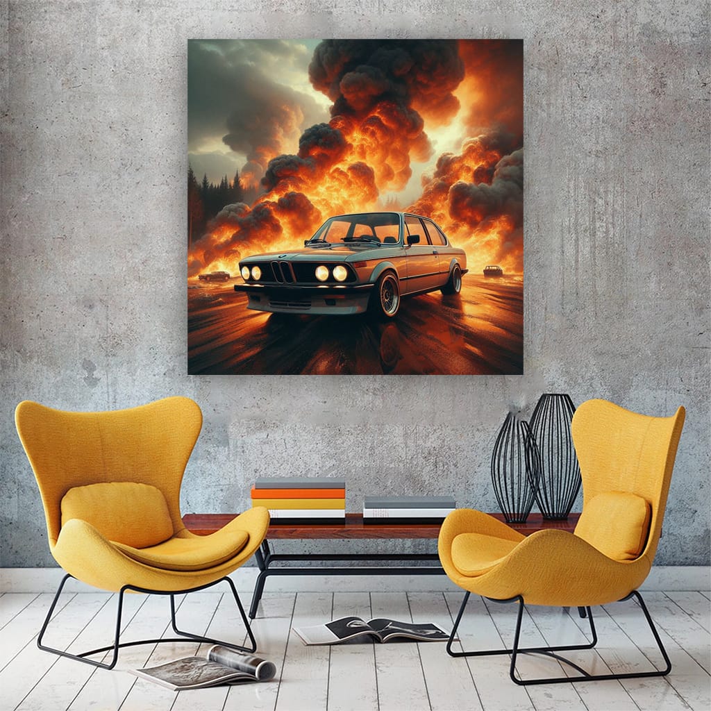 Classic BMW E21 3 Series in Flames - Timeless Icon