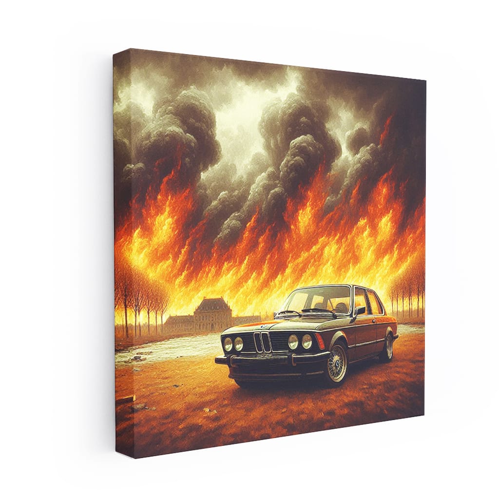 Bmw Old E21 Fire Wall Art