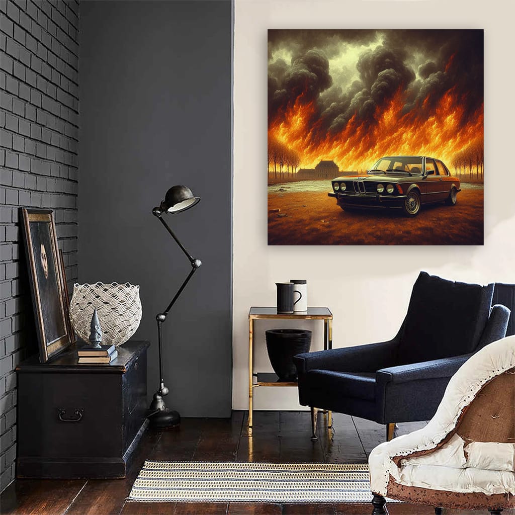 Bmw Old E21 Fire Wall Art