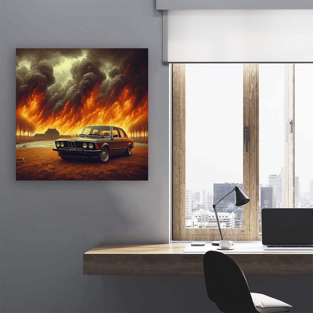 Bmw Old E21 Fire Wall Art