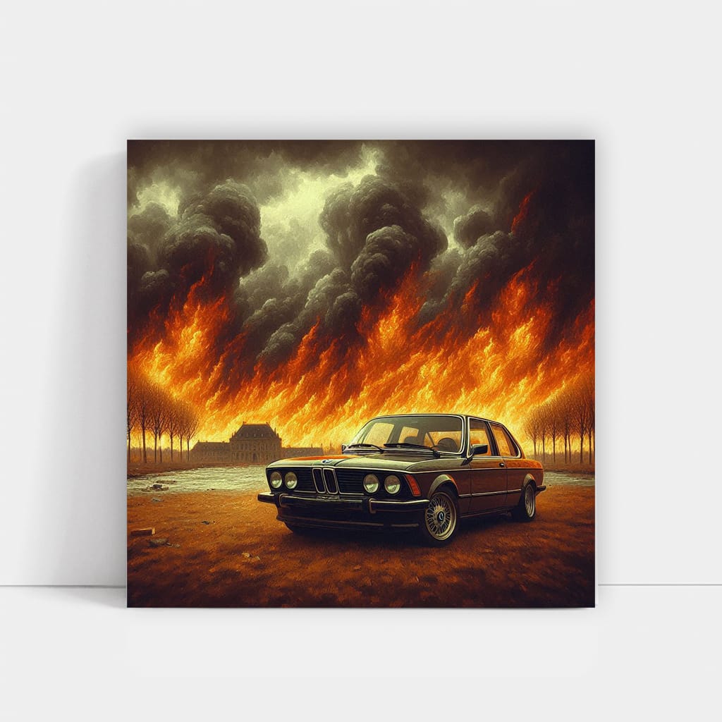 Bmw Old E21 Fire Wall Art