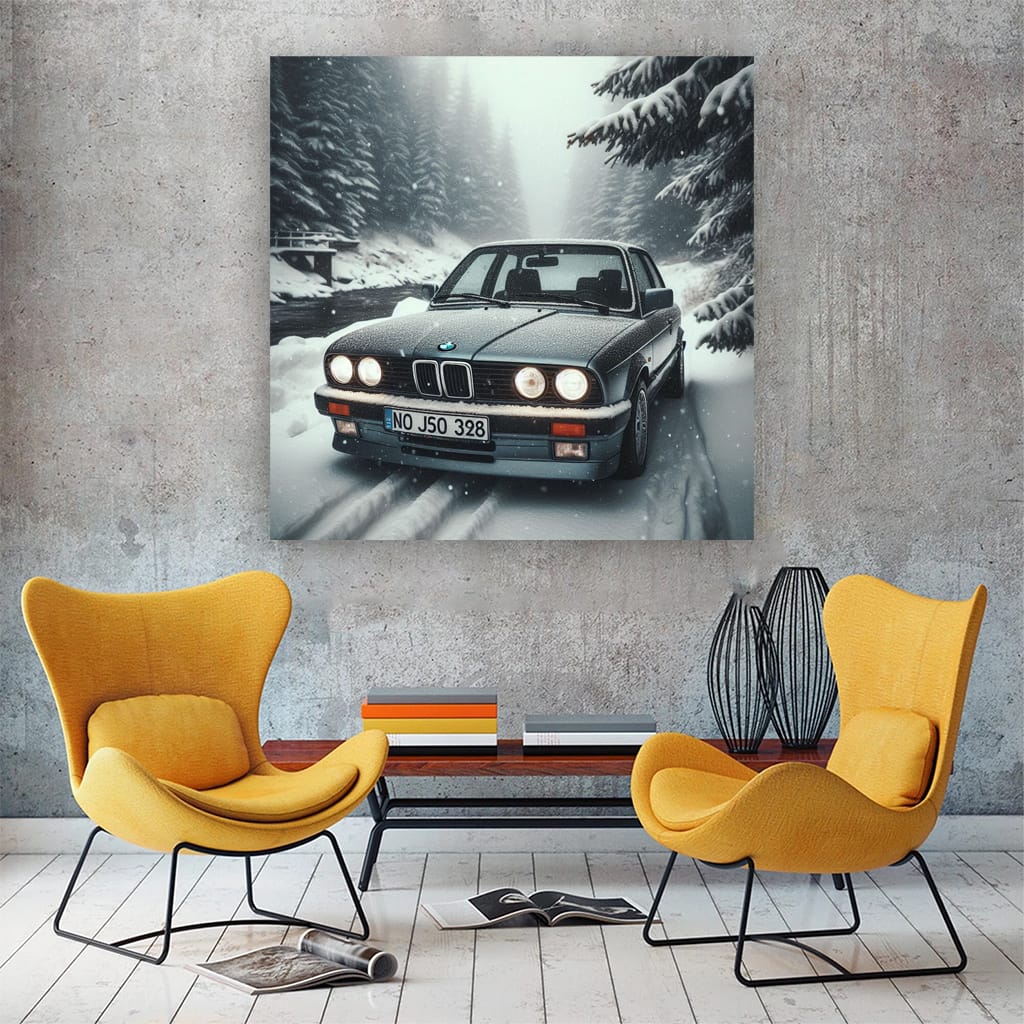 Bmw Series E30 Snowfa Wall Art