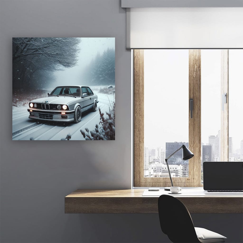 BMW E30 3 Series in Snowfall - Iconic Winter Performance