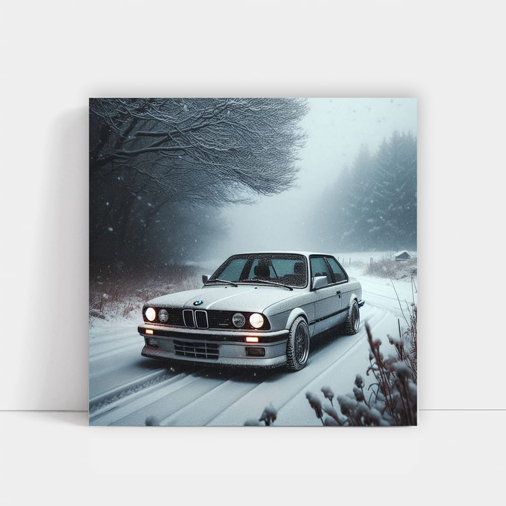 BMW E30 3 Series in Snowfall - Iconic Winter Performance