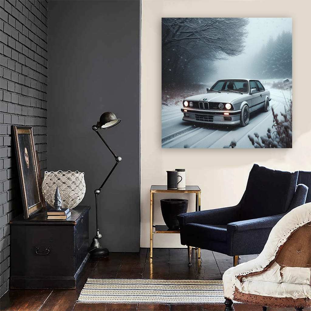 Bmw Series E30 Snowfall Wall Art