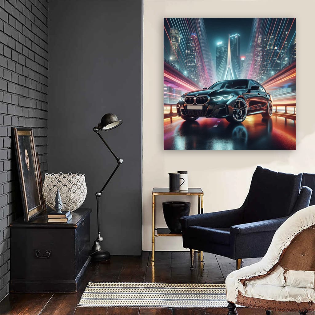 BMW 3 Series on Night Bridge - Elegance Meets Performance
