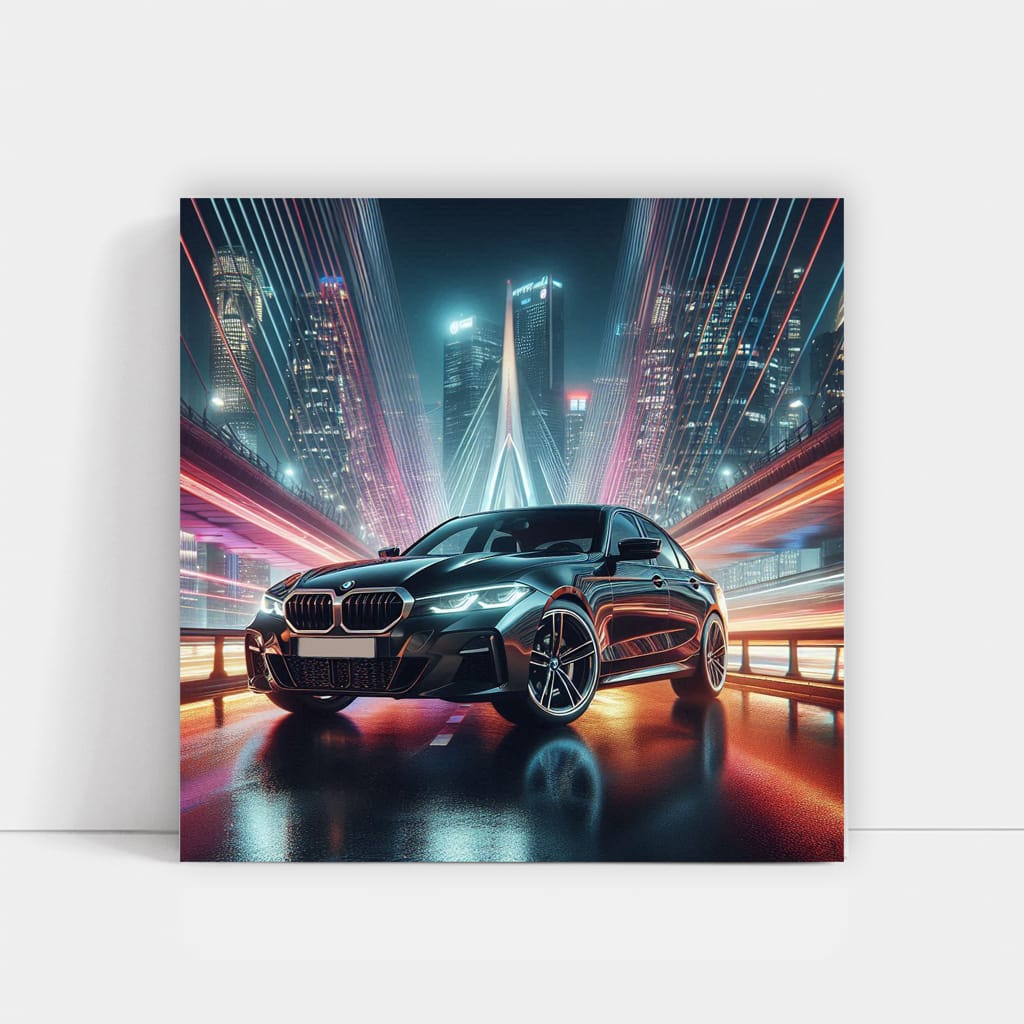 BMW 3 Series on Night Bridge - Elegance Meets Performance