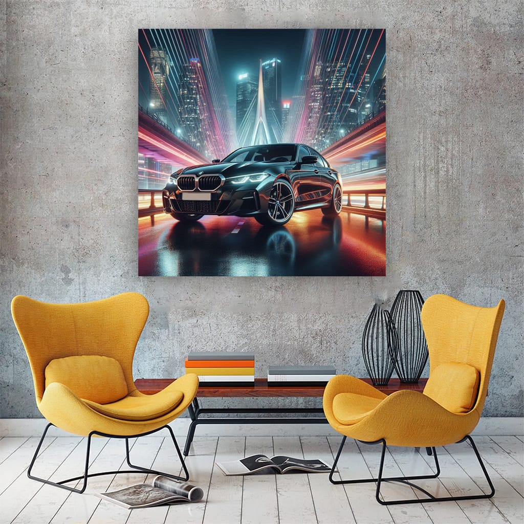 BMW 3 Series on Night Bridge - Elegance Meets Performance