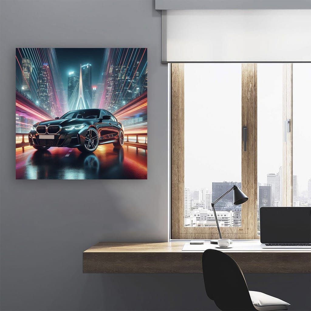BMW 3 Series on Night Bridge - Elegance Meets Performance