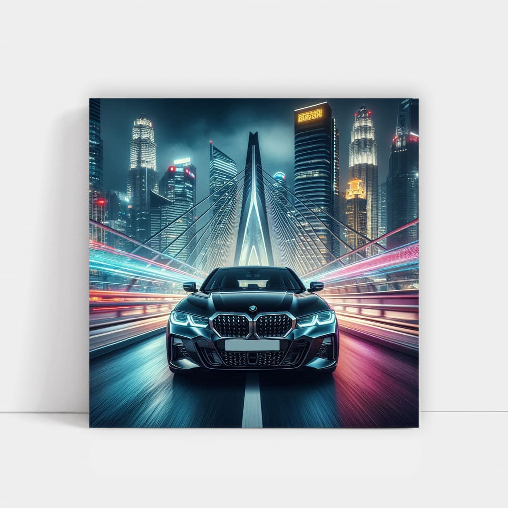 Bmw Series Night Bridge Wall Art