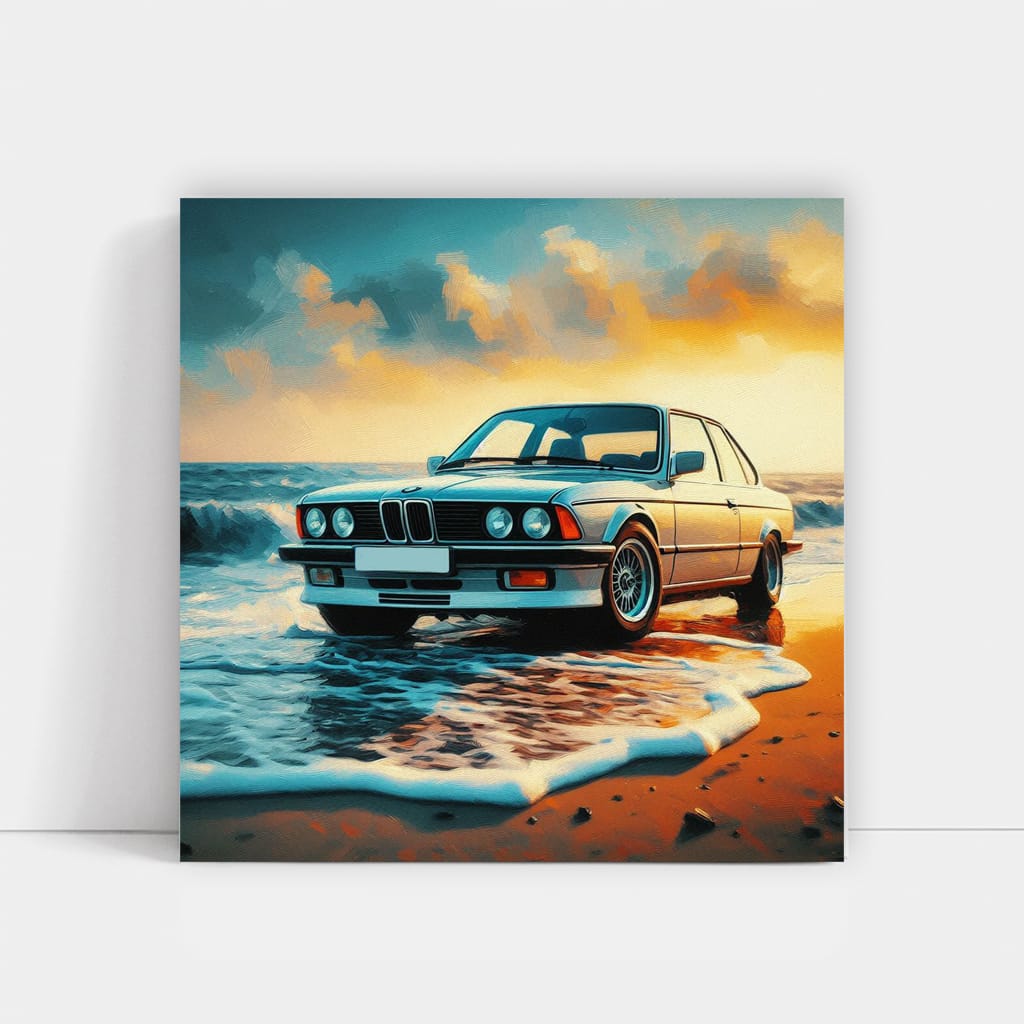 Vintage BMW E24 6 Series on Beachfront - Timeless Elegance