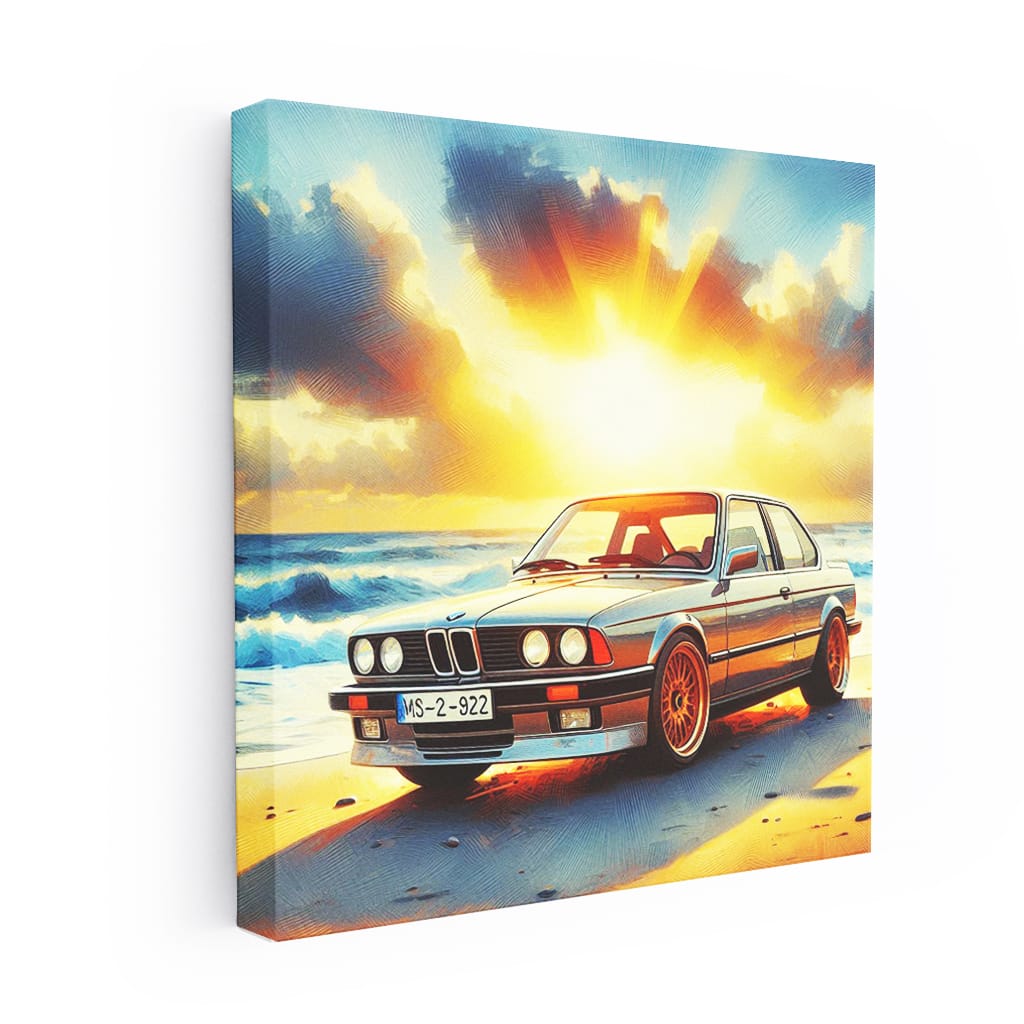 Bmw Old E24 On Beach Wall Art