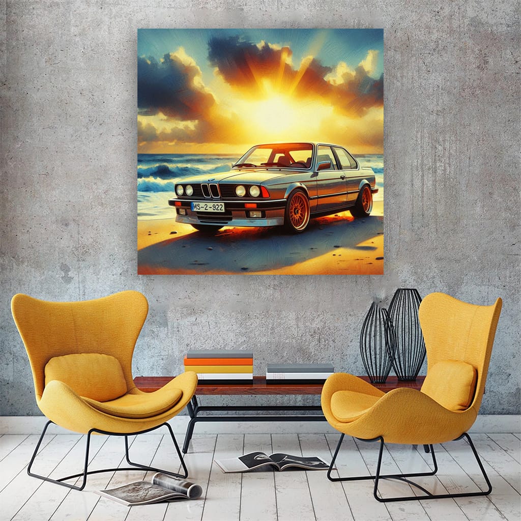 Classic BMW E24 by Beach: Timeless Elegance in Motion