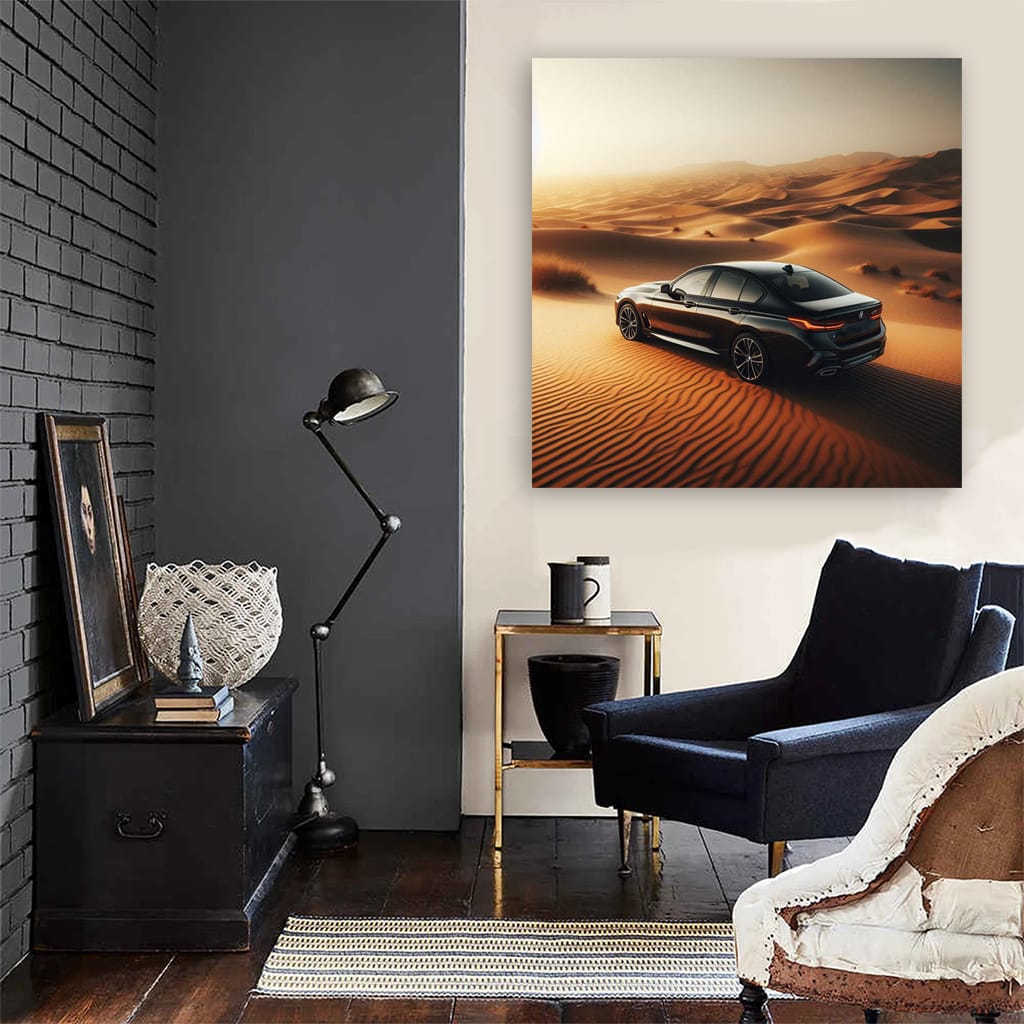 Sleek Black BMW 2 Series in Desert - Elegance and Power