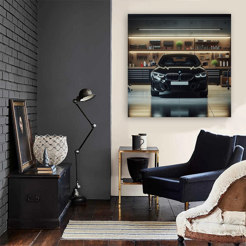 Bmw Black Garage Wall Art