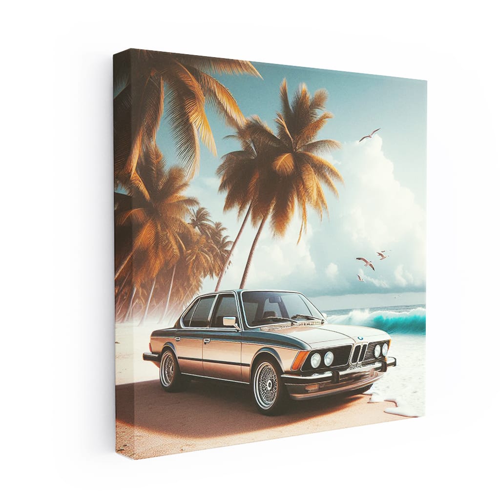 Bmw Coupe Old On Beach Wall Art