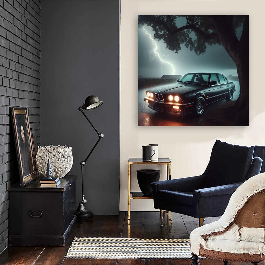 BMW E30 Amidst Thunderstorm - Classic Power and Elegance