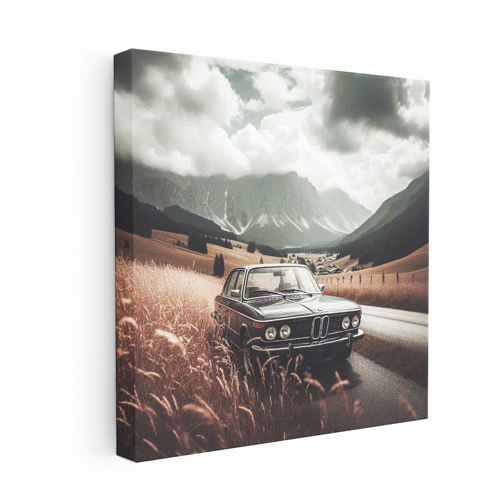 Bmw Gray Retro Valley Wall Art