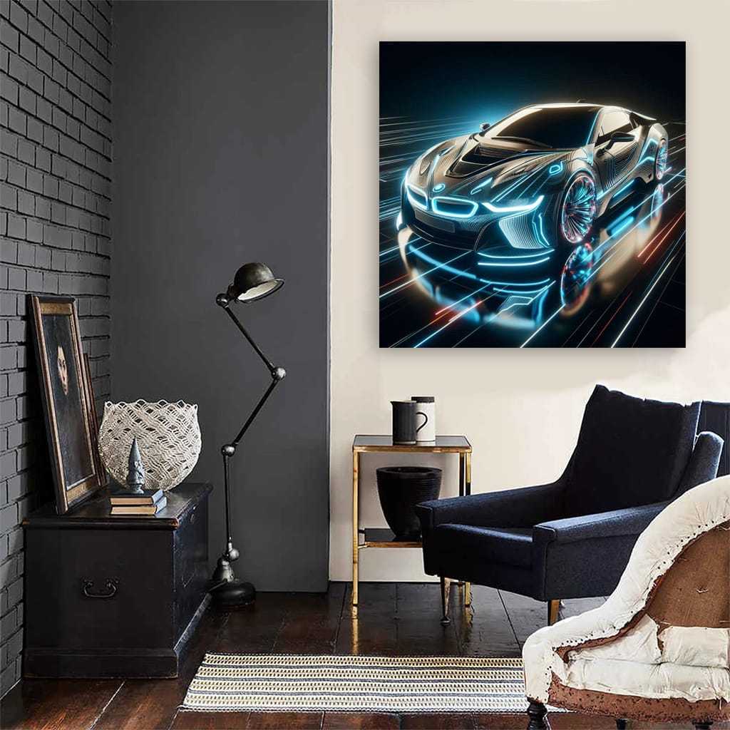 Abstract BMW i8 - Futuristic Elegance in Motion