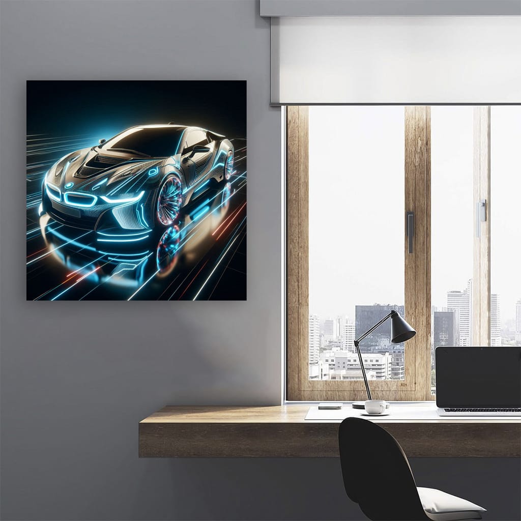 Abstract BMW i8 - Futuristic Elegance in Motion