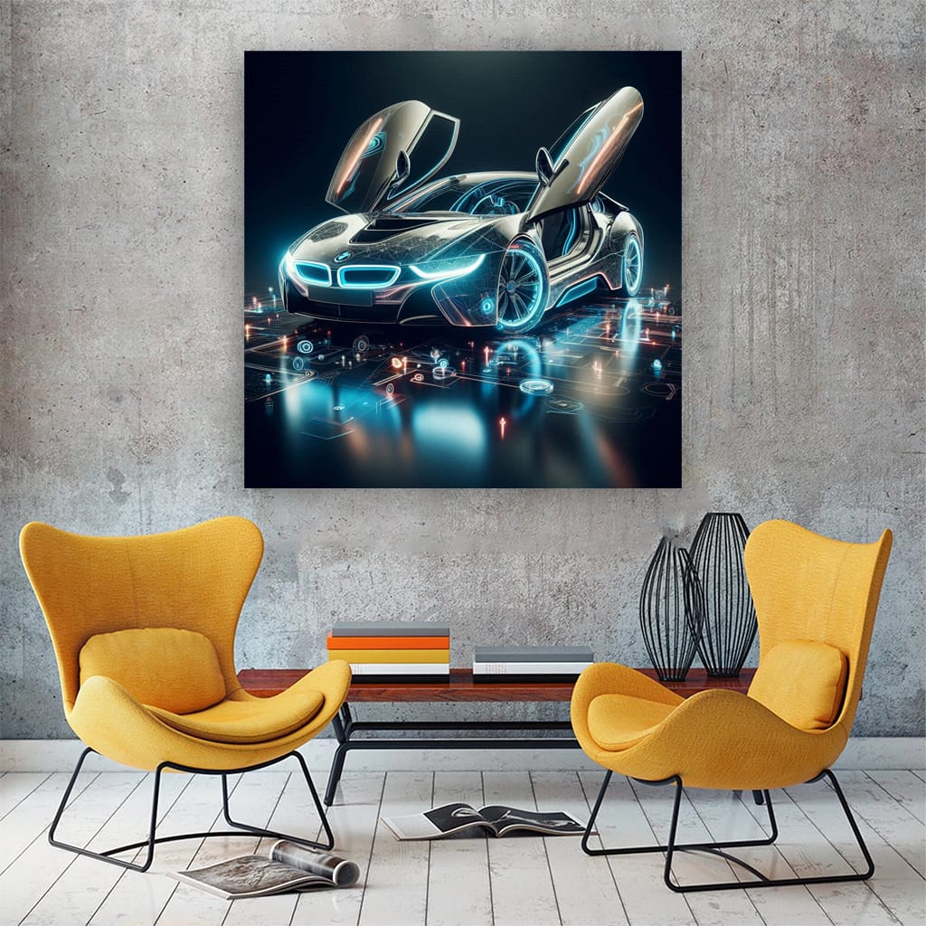 Bmw I8 Absctract Wall Art