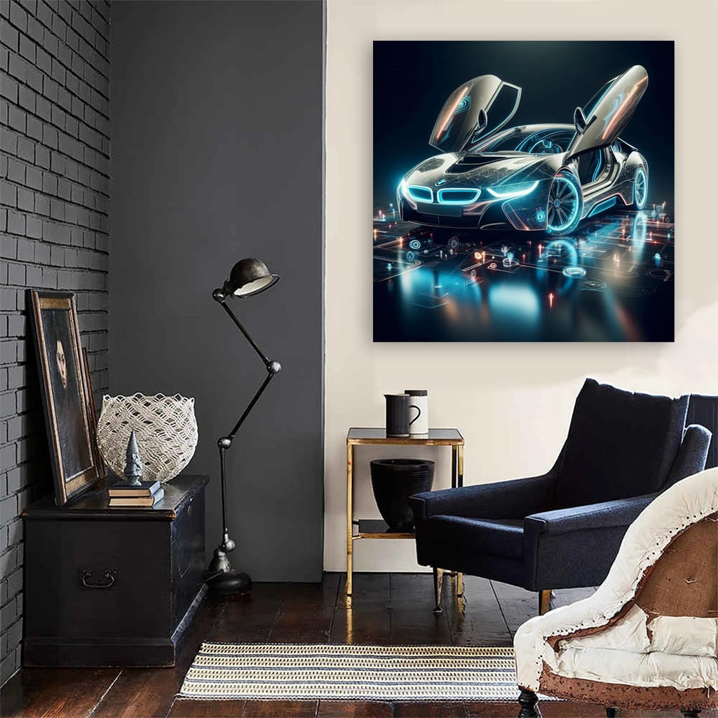 Abstract BMW i8 - Futuristic Elegance in Motion