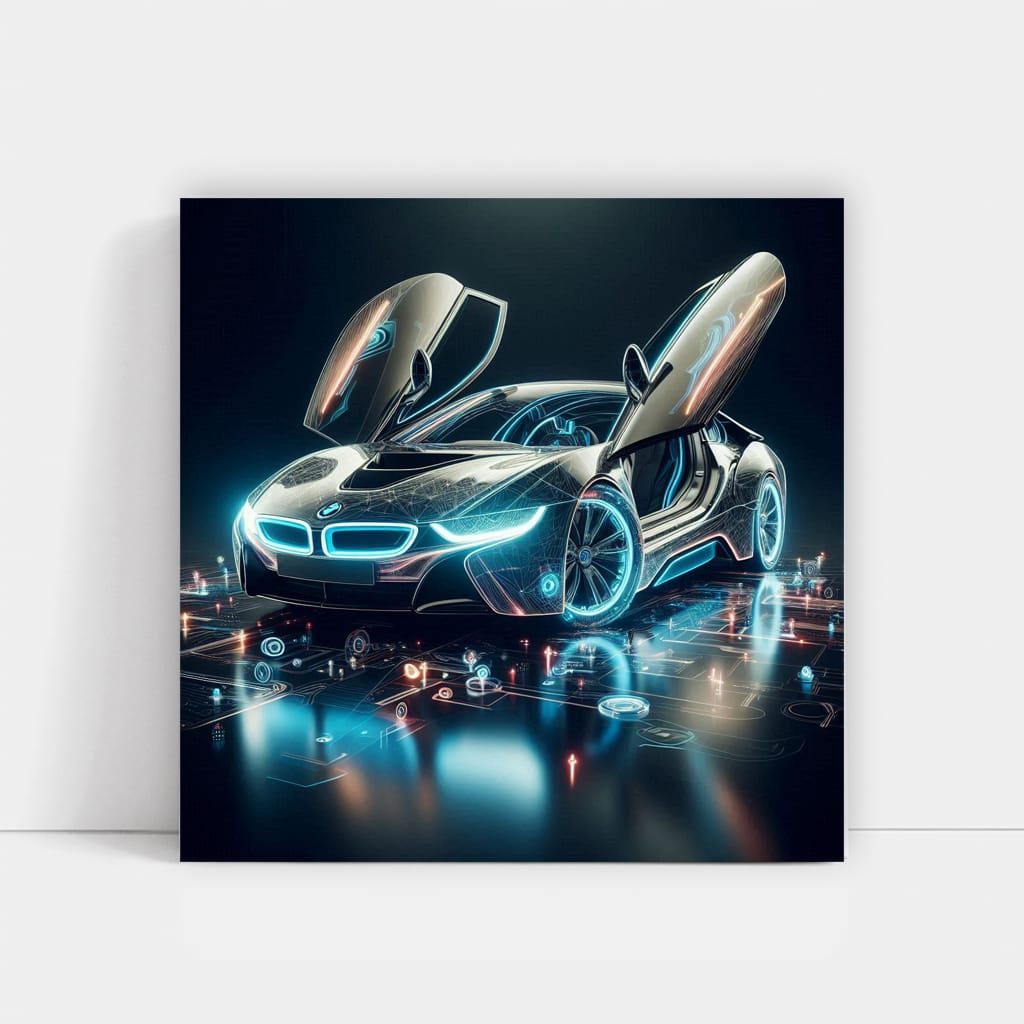 Abstract BMW i8 - Futuristic Elegance in Motion