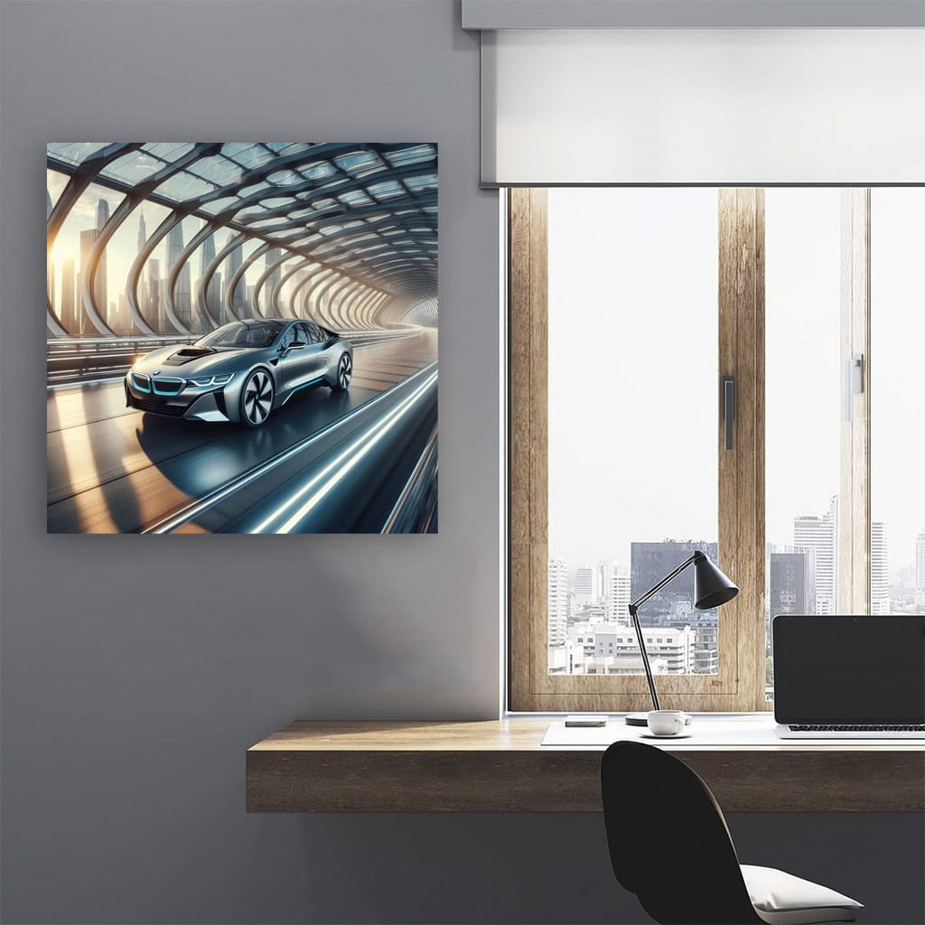 BMW i8 on Bridge - Futuristic Elegance in Motion