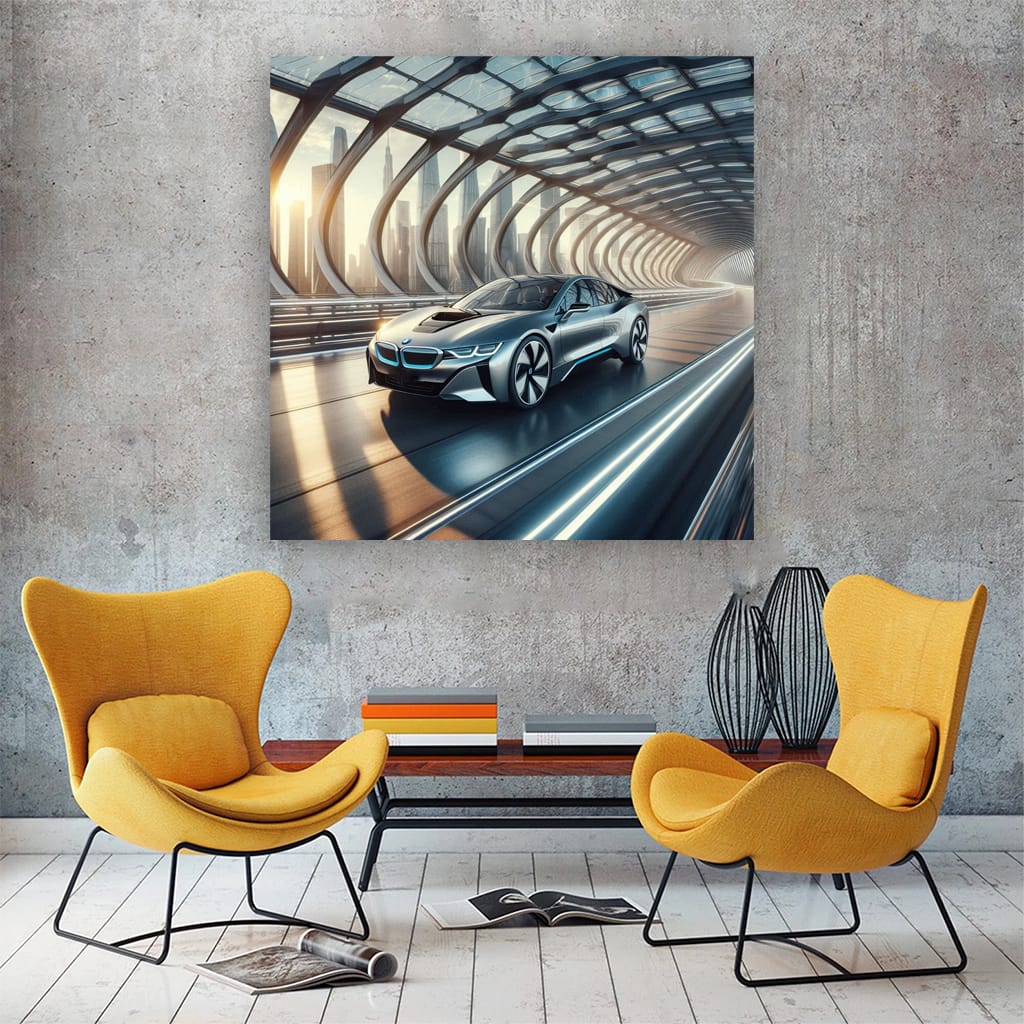 Bmw I8 Bridge Wall Art