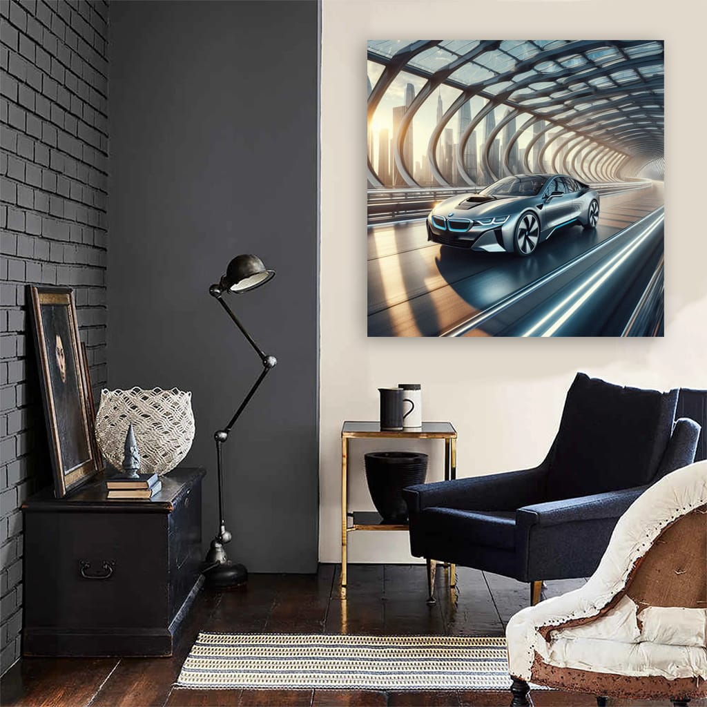 BMW i8 on Bridge - Futuristic Elegance in Motion