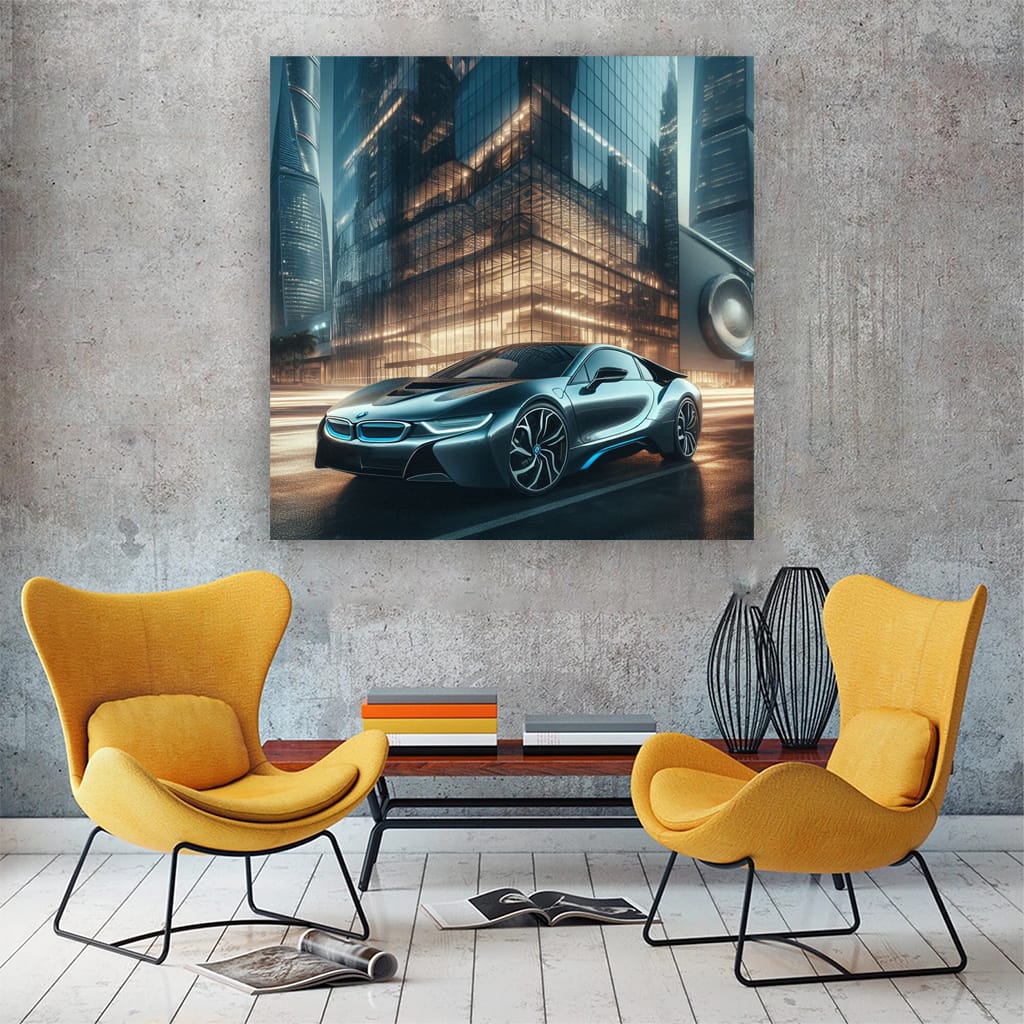 BMW i8 at Building - Futuristic Hybrid Elegance
