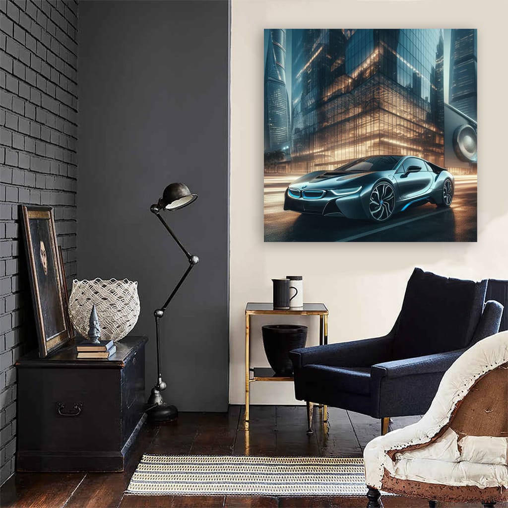 BMW i8 at Building - Futuristic Hybrid Elegance