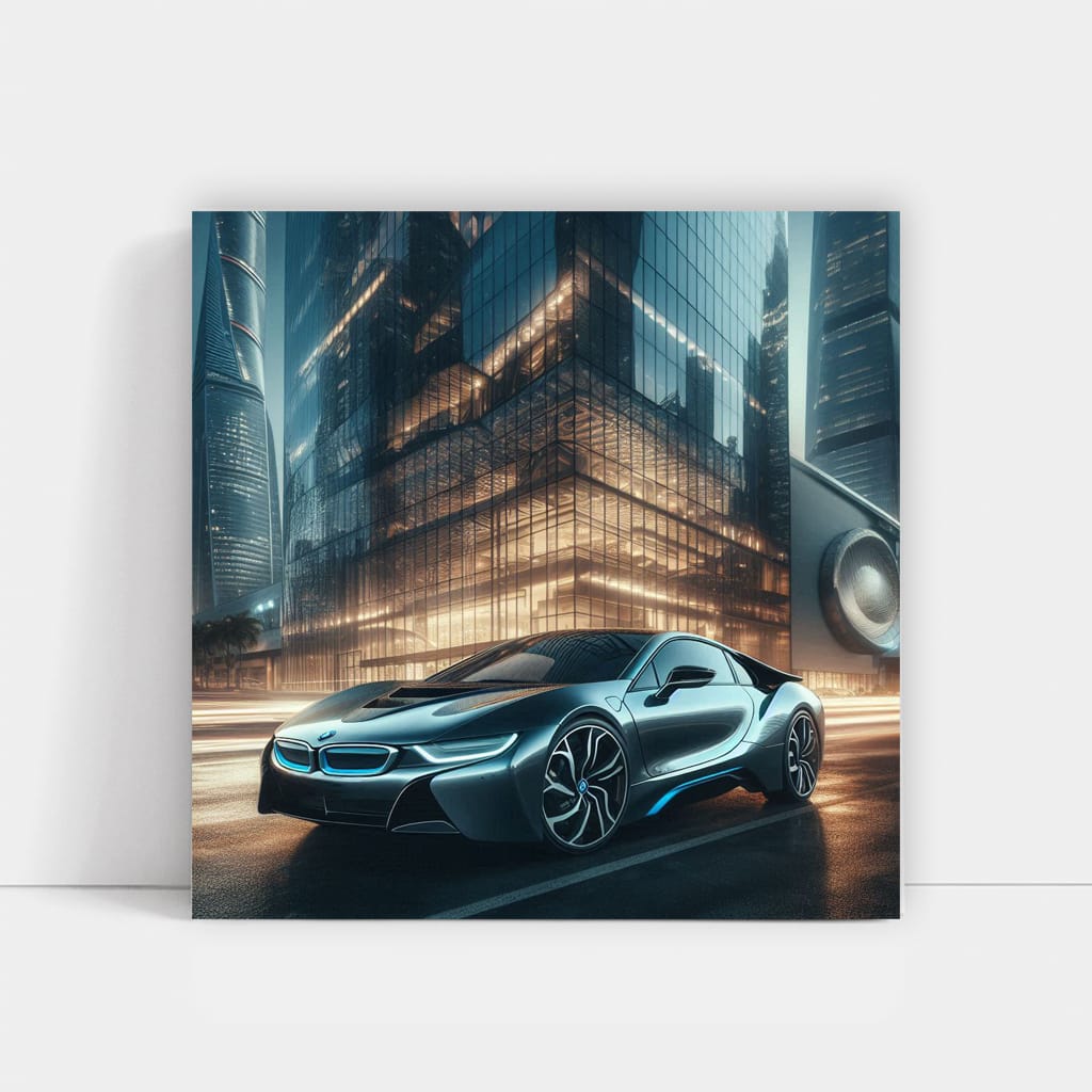 BMW i8 at Building - Futuristic Hybrid Elegance