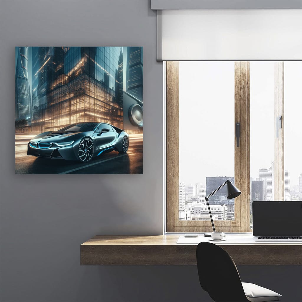 BMW i8 at Building - Futuristic Hybrid Elegance