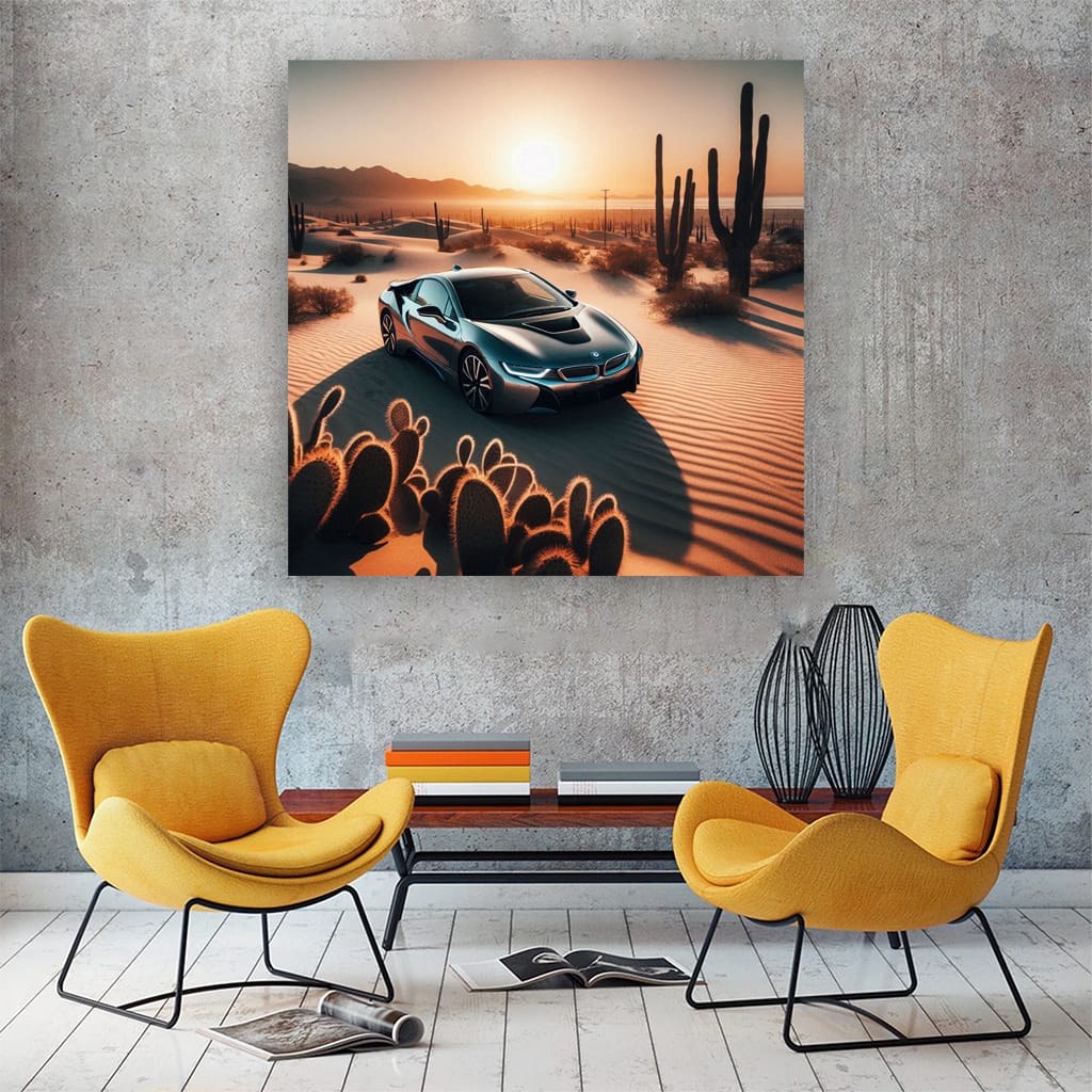 BMW i8 in Desert: Futuristic Elegance and Performance