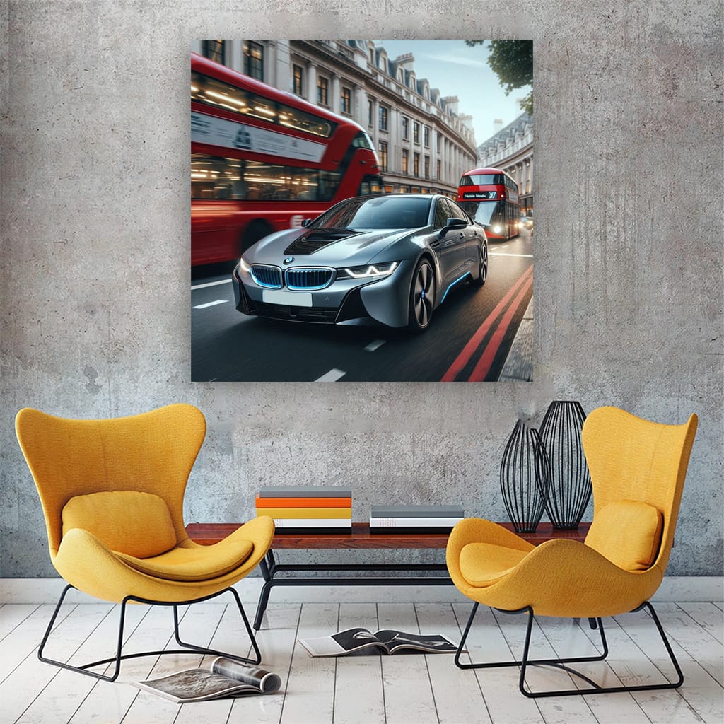 Bmw I8 London Wall Art